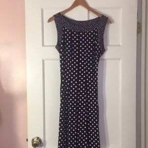 Purple Polk-a-dot long dress